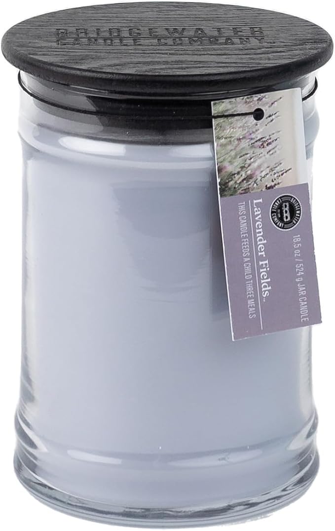 Candle Candle 18oz Large Soy Wax Blend Fragranced Jar Candle - Lavender Fields 18oz cotton Gray, product image
