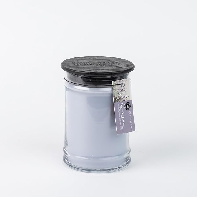 Candle Candle 18oz Large Soy Wax Blend Fragranced Jar Candle - Lavender Fields 18oz cotton Gray, alternate product view 2