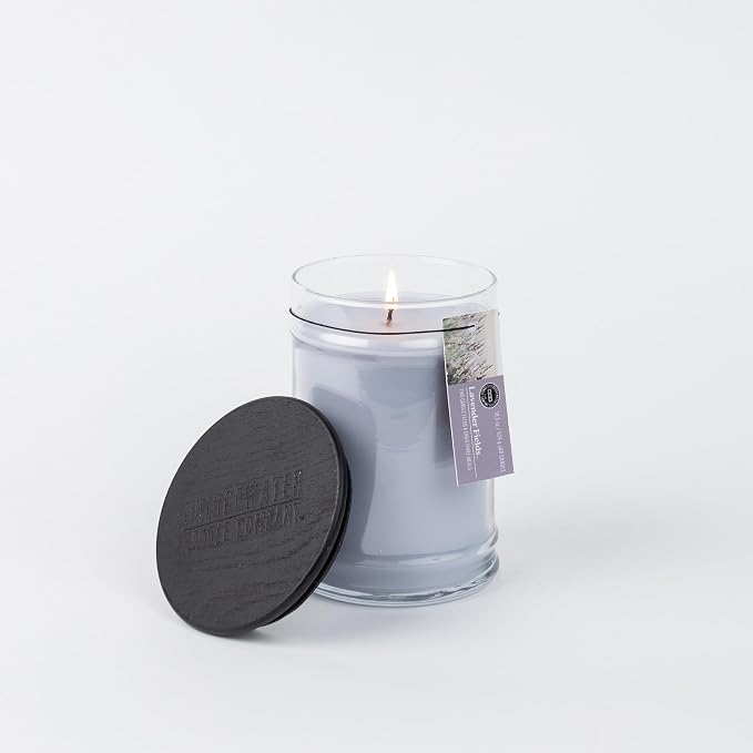 Candle Candle 18oz Large Soy Wax Blend Fragranced Jar Candle - Lavender Fields 18oz cotton Gray, alternate product view 3