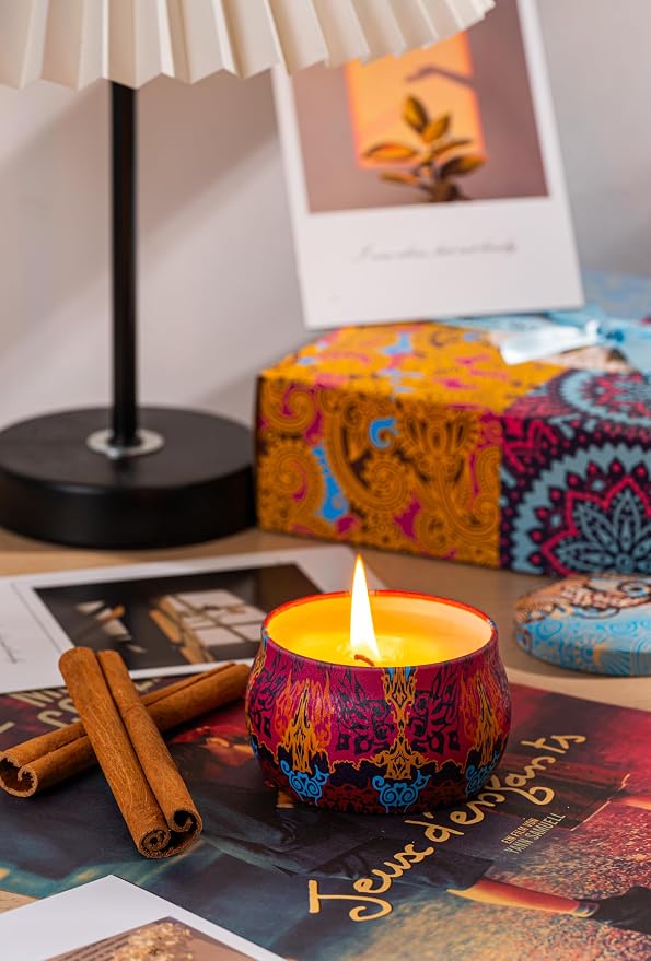 Candle Gift Set for Women, 4 Pack Long Lasting Lavender Scented Soy Candles, Aromatherapy Candles for Home Relaxation