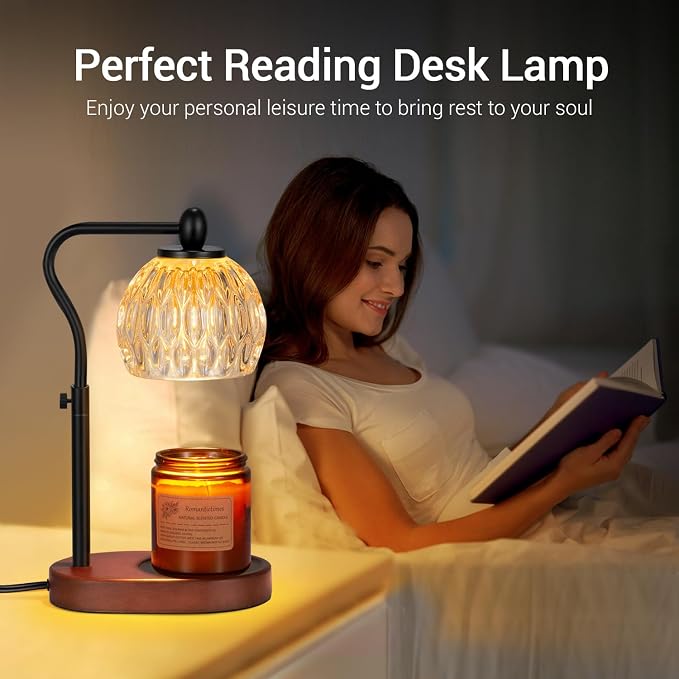 Candle Lamp with Timer & Dimmer - Height Adjustable for Scented Candles, with 2 * 50W Bulbs - Home Decor Gift for Mothers Day