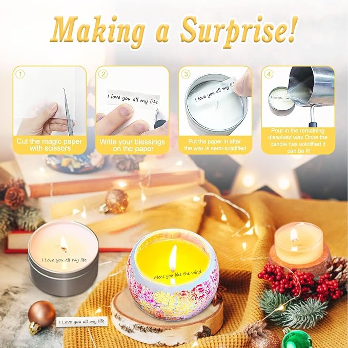 Candle Making Kit,Candle Making Supplies Include 2.12lb Soy Wax for Candle Making,Candle Wax Dyes,Candle Wicks Stickers and