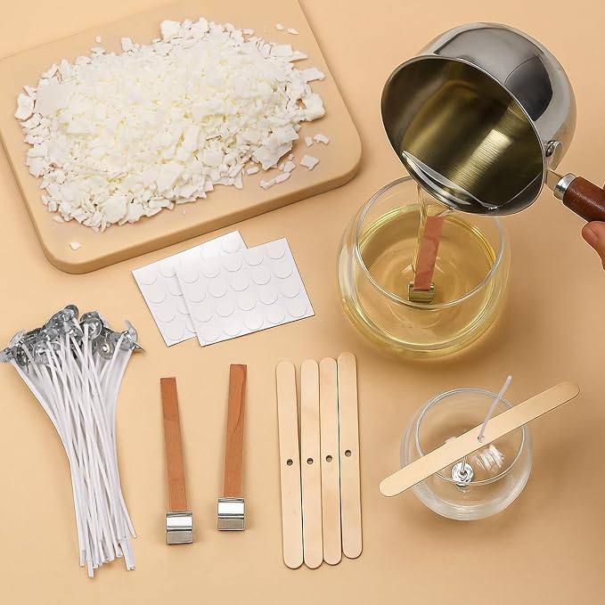 Candle Making Kit for Beginners, Soy Wax Candle Making Supplies with Natural Soy Wax, Essential Oils, Candle Dye & Candle