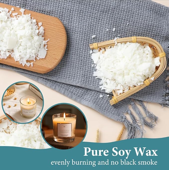 Candle Making Kit,Soy Wax for Candle Making,DIY Candle Making Supplies,Including 5lbs Natural Soy Wax Flakes,Wax