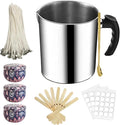 Candle Making Kit with Candle Wax Melter 1300ML Melting Pot 304 Stainless Steel Candle Pouring Pot for Melting