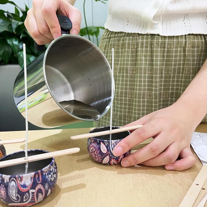 Candle Making Kit with Candle Wax Melter 1300ML Melting Pot 304 Stainless Steel Candle Pouring Pot for Melting, alternate