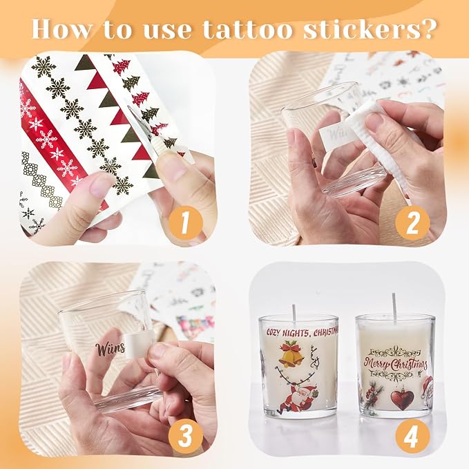 Candle Making Kit with Spinning Holder and Candle Tattoos Stickers, DIY Scented Candle Maker Set for Adult Glass Jars with