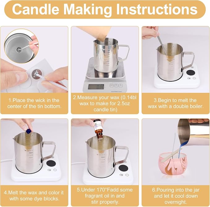 Candle Making Kits for Adults, Candle Making Supplies Accessory for Beginner, DIY Scented Candle with Beeswax, Essential Oil