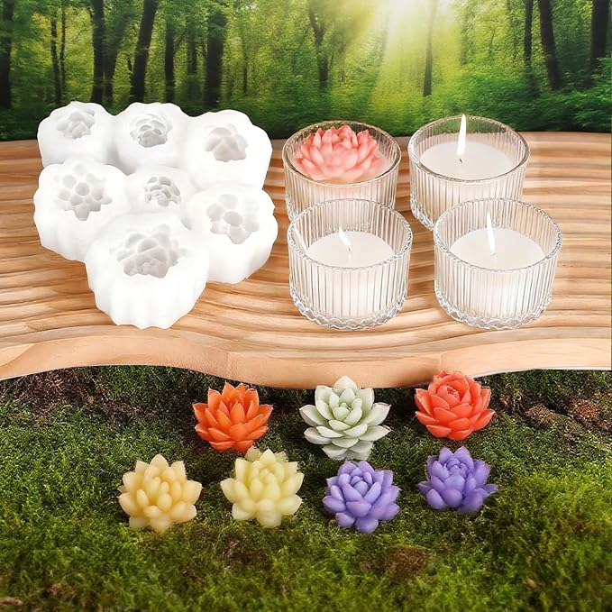 Candle Making Kits for Beginners, DIY Candle Making Supplies Include 10pcs Succulent Silicone Molds, 50pcs Gift, alternate