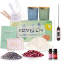 Candle Making Kits for Beginners, DIY Starter Scented Candles Making Kit - 2 Glass Jars(Blue, Green), Soy Wax, Scented, Card