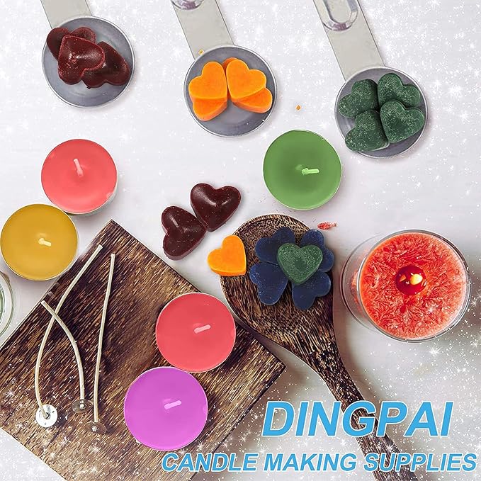 Candle Making Supplies, Complete Soy Candle Making Set Including Candle Make Pouring Pot, Candle Wicks, Wicks Sticker, 3-Hole