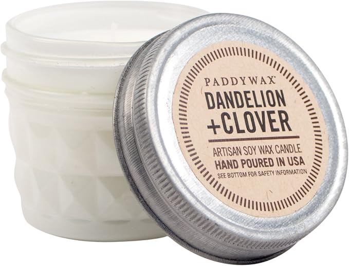 Candle Relish Jar White Dandelion & Clover 3 Ounce, product image