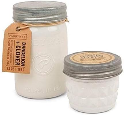 Candle Relish Jar White Dandelion & Clover 3 Ounce, alternate product view 2