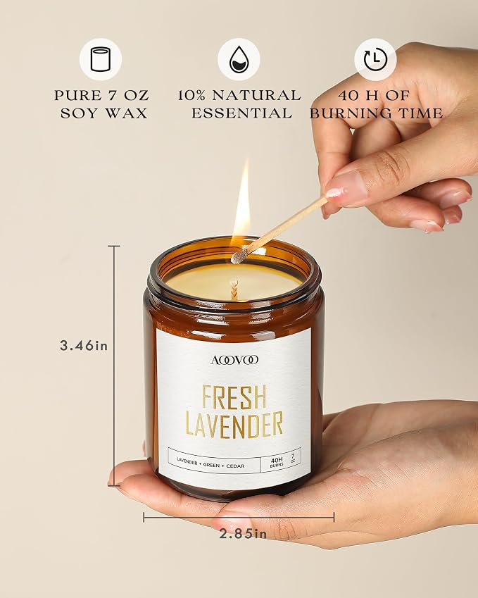 Candle Set - 4PC Scented Candles, 28 oz Soy Candles, Soy Candle for Home Scented, Lavender/Citrus/Rose/Sage, alternate