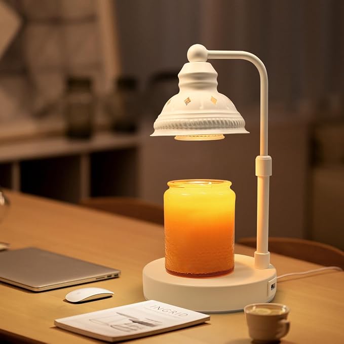 Candle Warmer, Candle Warmer Lamp with Timer, Candle Lamp with USB Charger, Gift for Mothers Day Valentines Day Christmas New