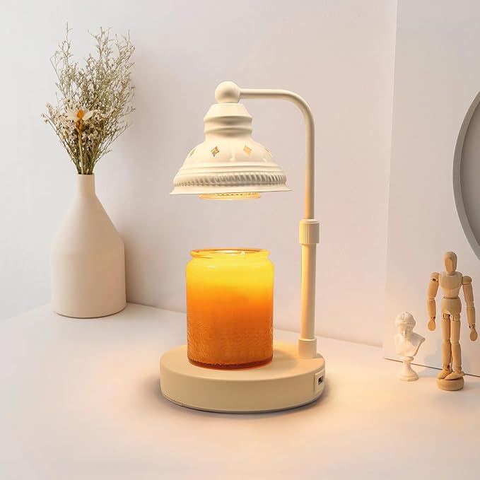 Candle Warmer, Candle Warmer Lamp with Timer, Candle Lamp with USB Charger, Gift for Mothers Day Valentines Day Christmas New
