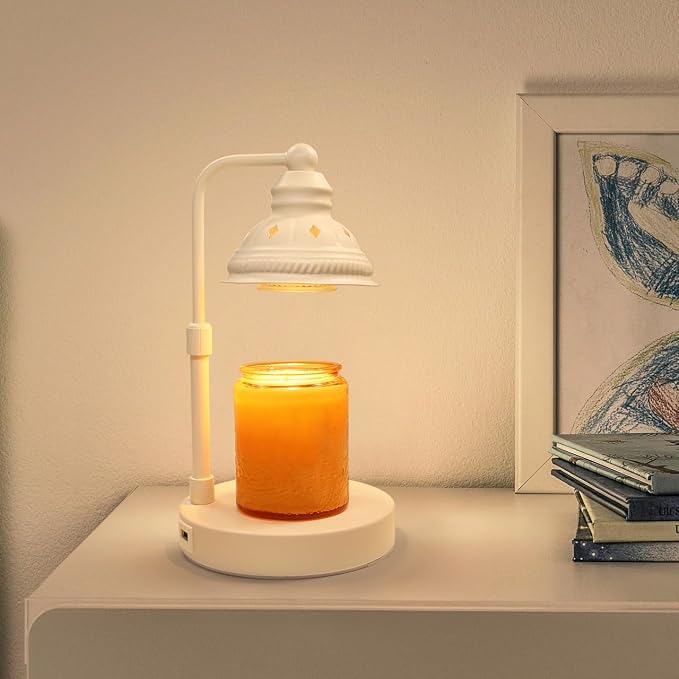 Candle Warmer, Candle Warmer Lamp with Timer, Candle Lamp with USB Charger, Gift for Mothers Day Valentines Day Christmas New