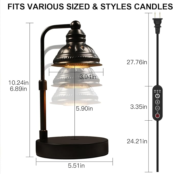 Candle Warmer, Candle Warmer Lamp with Timer, Candle Lamp with USB Charger, Gift for Mothers Day Valentines Day, alternate