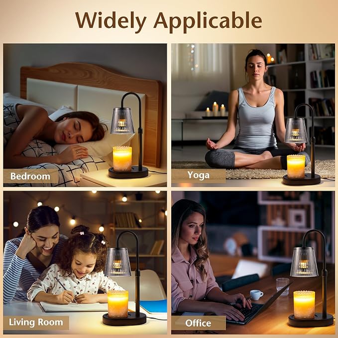 Candle Warmer Lamp Adjustable Timer Electric - Electric Glass Candles Warmers, alternate product view 2