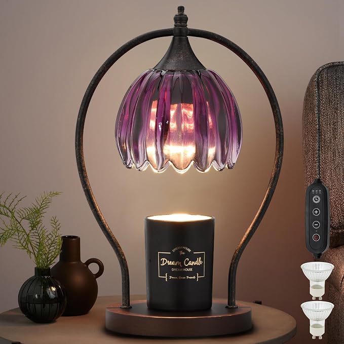 Candle Warmer Lamp, Dimmable Candle Warmer with Timer, Vintage Candles Wax Warmers for Jar Candles Birthday Gifts for Women