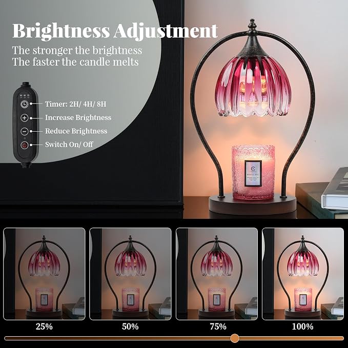 Candle Warmer Lamp, Dimmable Candle Warmer with Timer, Vintage Candle Wax Warmer for Jar Candles House Warming Gifts New