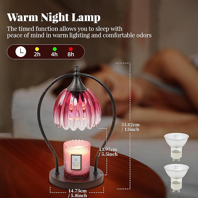Candle Warmer Lamp, Dimmable Candle Warmer with Timer, Vintage Candle Wax Warmer for Jar Candles House Warming Gifts New