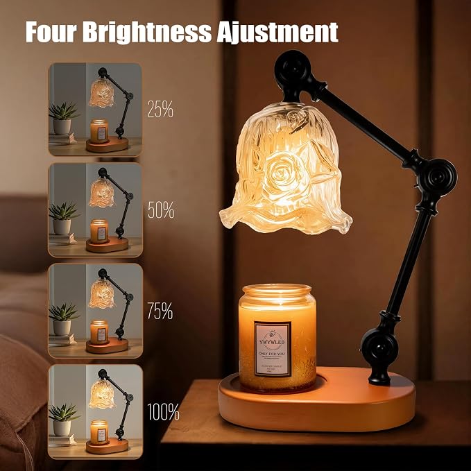 Candle Warmer Lamp, Dimmable Wax Melting Warmer with Adjustable Height, Bedroom Living Room Home Decor, Birthday Relaxation