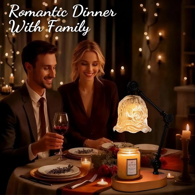 Candle Warmer Lamp, Dimmable Wax Melting Warmer with Adjustable Height, Bedroom Living Room Home Decor, Birthday Relaxation