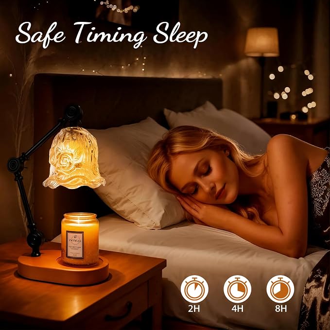 Candle Warmer Lamp, Dimmable Wax Melting Warmer with Adjustable Height, Bedroom Living Room Home Decor, Birthday Relaxation