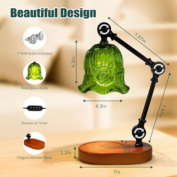 Candle Warmer Lamp, Dimmable Wax Melting Warmer with Adjustable Height, Bedroom Living Room Home Decor, Birthday Relaxation