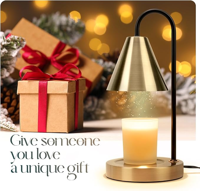 Candle Warmer Lamp,Electric Candle Warmer with Dimmable Light,Scented Wax Melter,No Smoke,Compatible with Various Jar,with 2