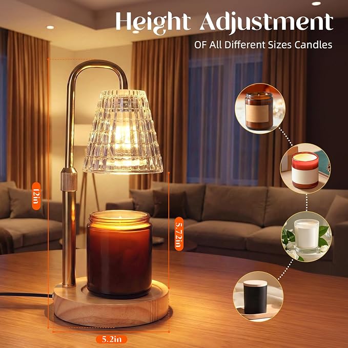 Candle Warmer Lamp Electric Timer,Candles Candle Wax Warmer for Jar Candles,Adjustable Candle lamp Birthday, alternate