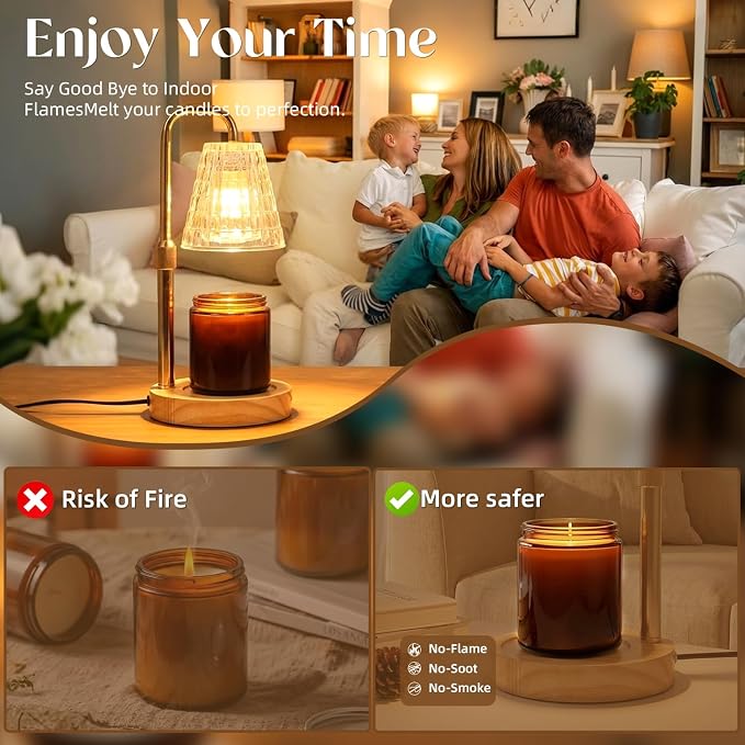 Candle Warmer Lamp Electric Timer,Candles Candle Wax Warmer for Jar Candles,Adjustable Candle lamp Birthday, alternate