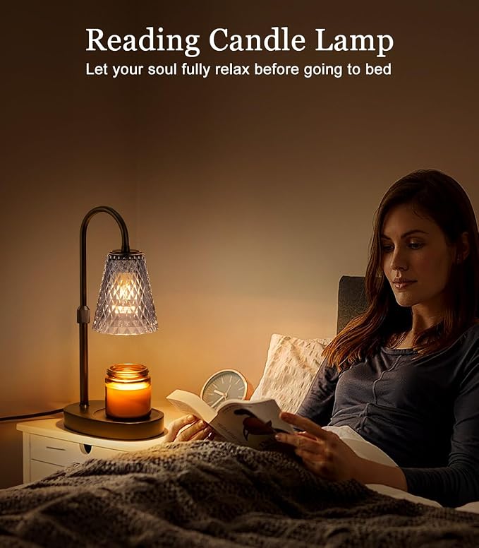 Candle Warmer Lamp Electric Timer - Candles Wax Warmers Glass Lamps for Jar Candles Burner No Flame Scented Melting