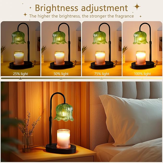Candle Warmer Lamp Electric Timer - House Gifts New Home Bedroom Decor Candle Lamps Green Candle Lights, alternate product