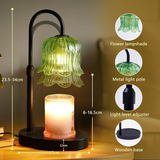 Candle Warmer Lamp Electric Timer - House Gifts New Home Bedroom Decor Candle Lamps Green Candle Lights, alternate product