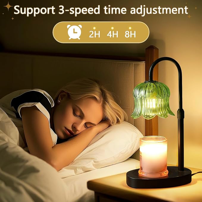Candle Warmer Lamp Electric Timer - House Gifts New Home Bedroom Decor Candle Lamps Green Candle Lights, alternate product
