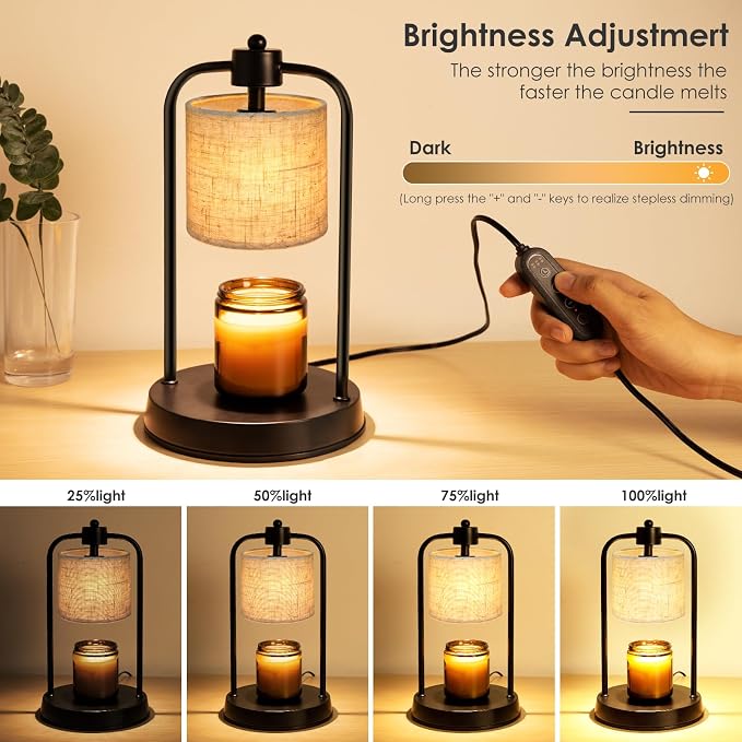 Candle Warmer Lamp Electric with Timer: Wax Melts Warmer - Dimmable Candle Wax Warmer Electric Candle Warmer with Replacement