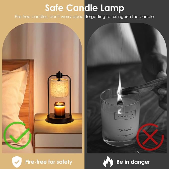 Candle Warmer Lamp Electric with Timer: Wax Melts Warmer - Dimmable Candle Wax Warmer Electric Candle Warmer with Replacement