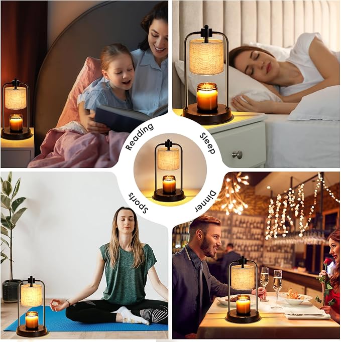 Candle Warmer Lamp Electric with Timer: Wax Melts Warmer - Dimmable Candle Wax Warmer Electric Candle Warmer with Replacement