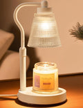 Candle Warmer Lamp for Jar Candles, Height Adjustable & Dimmable with 2/4/8H Timer, 2*50W Halogen Wax Melter Warmer for Home