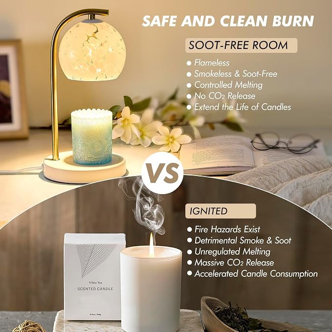 Candle Warmer Lamp Gifts for Women - Dimmable Scented Wax Melt Warmer with Timer - Housewarming Gifts for Home Bedroom Decor