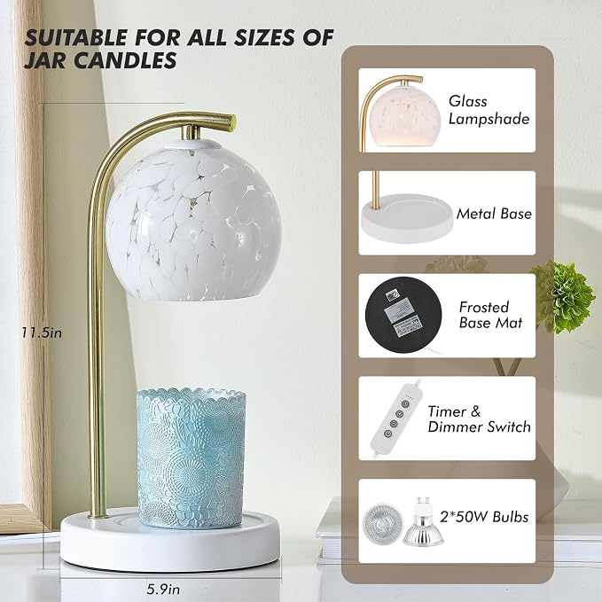 Candle Warmer Lamp Gifts for Women - Dimmable Scented Wax Melt Warmer with Timer - Housewarming Gifts for Home Bedroom Decor