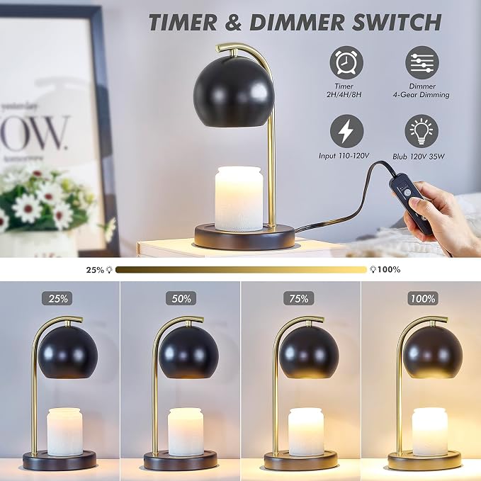 Candle Warmer Lamp Gifts for Women - Dimmable Scented Wax Melt Warmer with Timer - Housewarming Gifts for Home Bedroom Decor