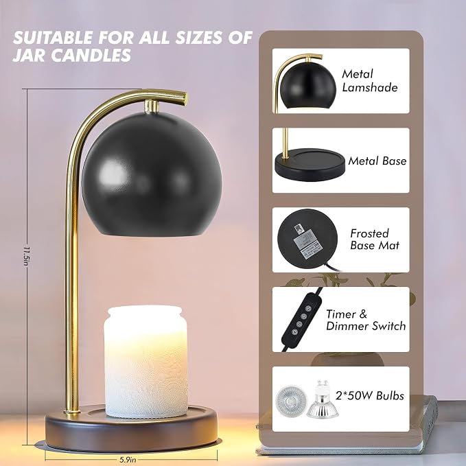 Candle Warmer Lamp Gifts for Women - Dimmable Scented Wax Melt Warmer with Timer - Housewarming Gifts for Home Bedroom Decor