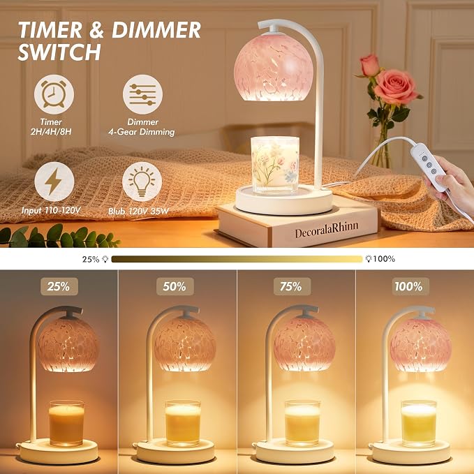 Candle Warmer Lamp Gifts for Women - Dimmable Scented Wax Melt Warmer with Timer - Housewarming Gift for Home Bedroom Decor