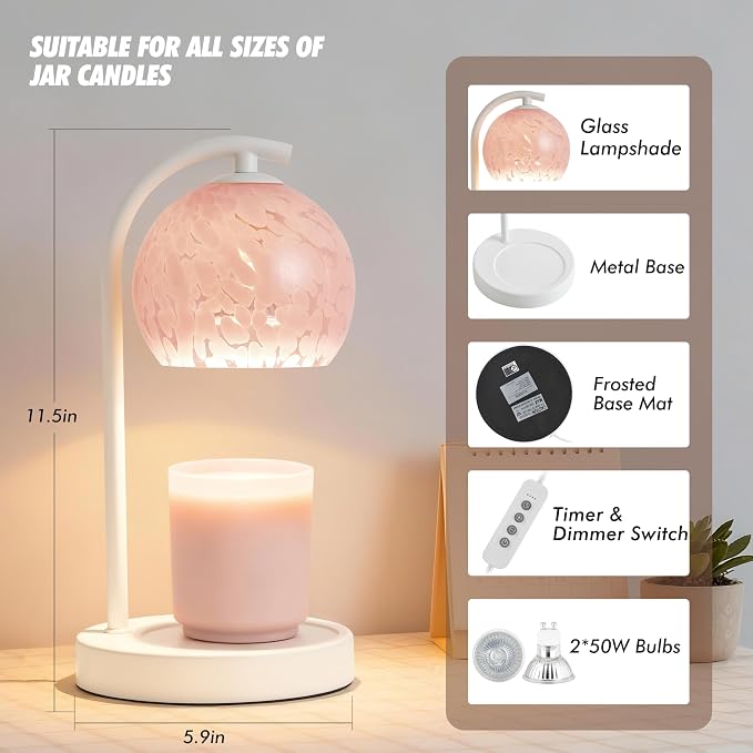 Candle Warmer Lamp Gifts for Women - Dimmable Scented Wax Melt Warmer with Timer - Housewarming Gift for Home Bedroom Decor