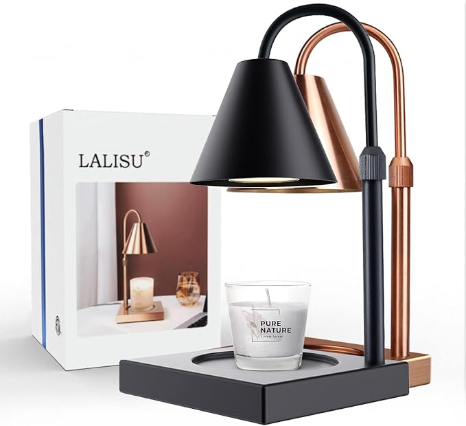 Candle Warmer Lamp, Stepless Dimming Candle Warmer Lamp with Timer & Dimmer Height Adjustable Compatible with Jars Scented