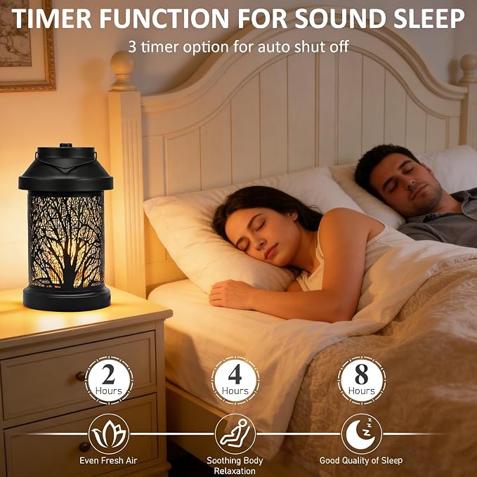 Candle Warmer Lamp - Vintage Candle Warmer Lantern with Timer & Dimming Function, Electric Candle Lamp Warmer Home Bedroom