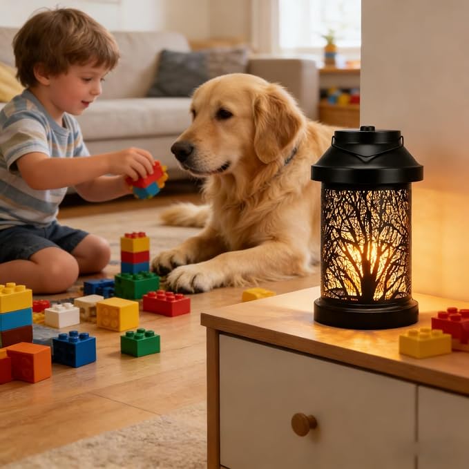 Candle Warmer Lamp - Vintage Candle Warmer Lantern with Timer & Dimming Function, Electric Candle Lamp Warmer Home Bedroom